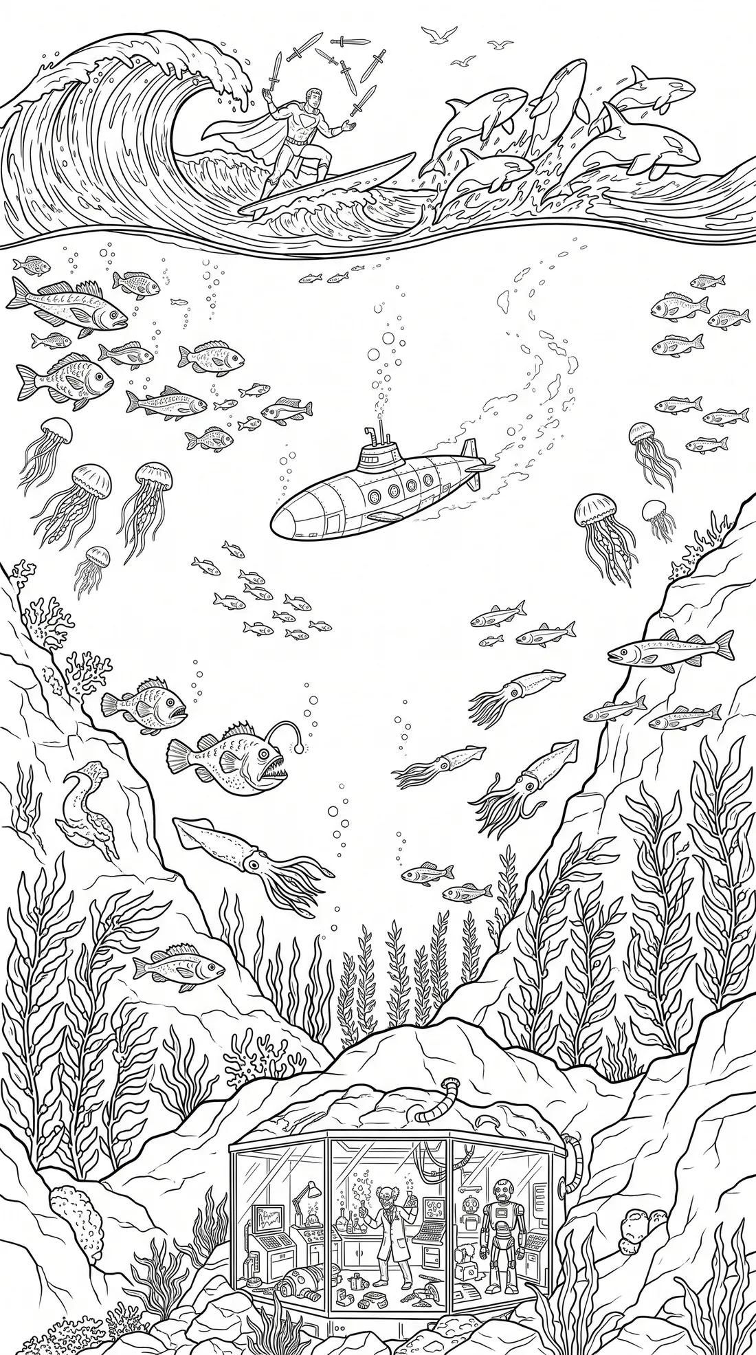 Gemini Generated Image Lhtd4nlhtd4nlhtd coloring page: black and white line drawing to print and color